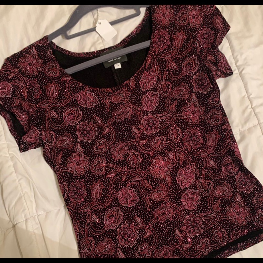cute purplish glittery top